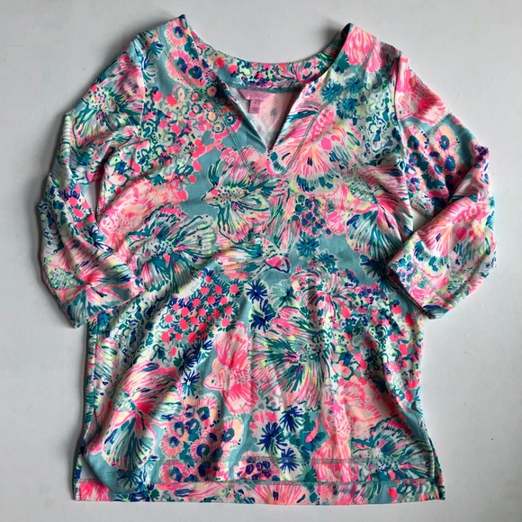 Lilly Pulitzer Justina Tunic in Gypsea Serene Blue - Picture 2 of 7